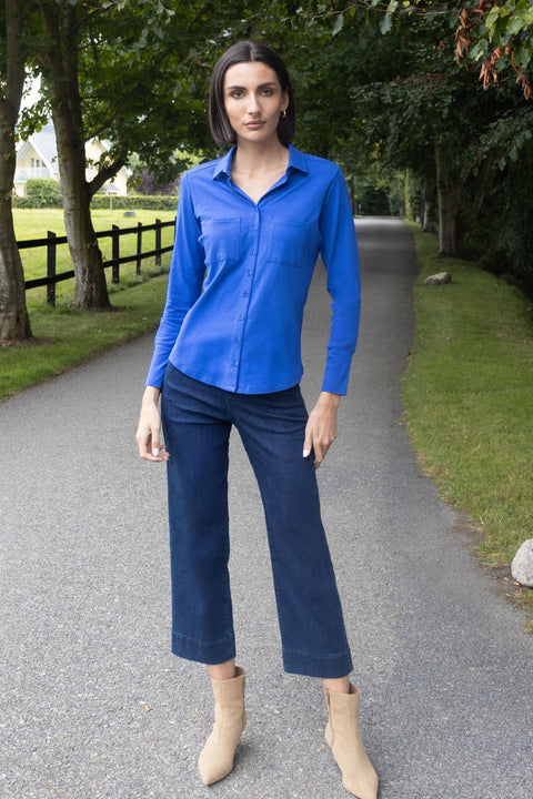 No2moro Izzy Cotton Shirt - Electric Blue