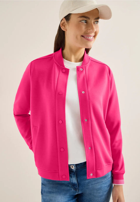 Cecil College Style Blouson with Buttons - beetroot pink