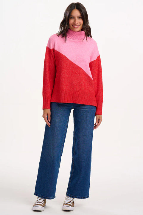 Sugarhill Winona Roll Neck Jumper - Pink/Red