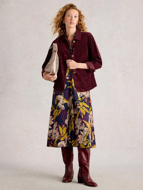 White Stuff Carrie Cord Jacket - Dark Plum#
