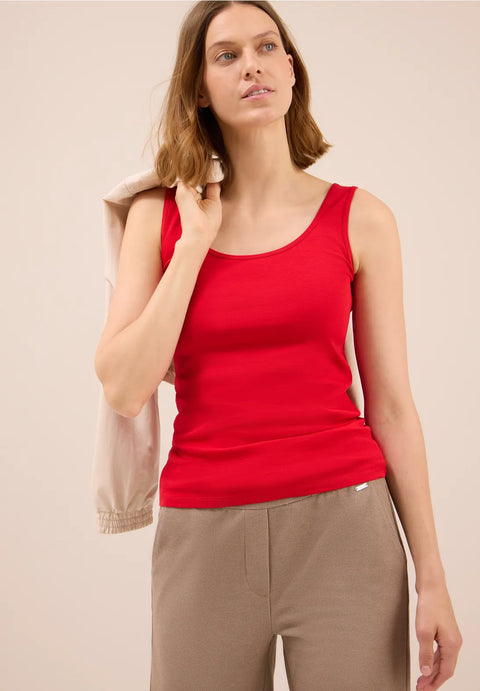 Cecil Basic Sleeveless Top - Fiery Red