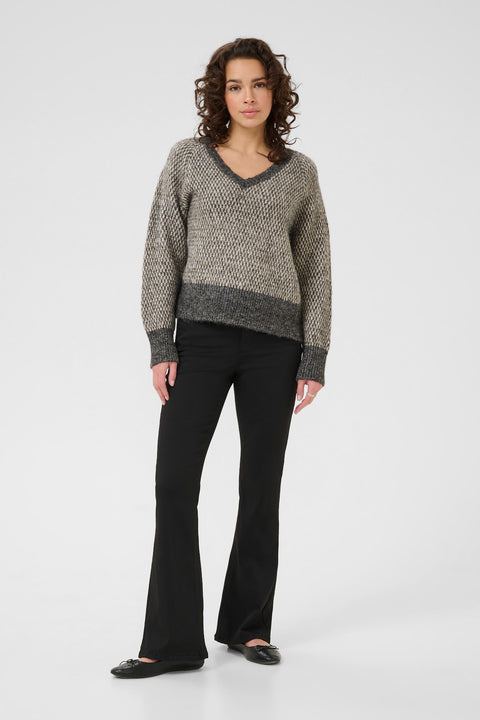 Kaffe Kamelinda Knit - Dark Grey Melange - Relaxed Fit