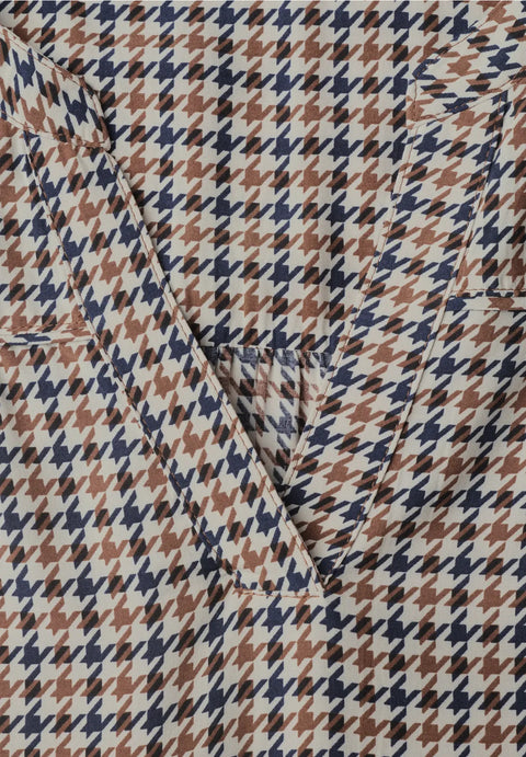 Cecil Printed Blouse - Mocha Brown