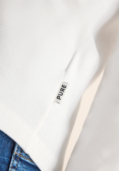 Cecil Turtle Neck Rib Top - White