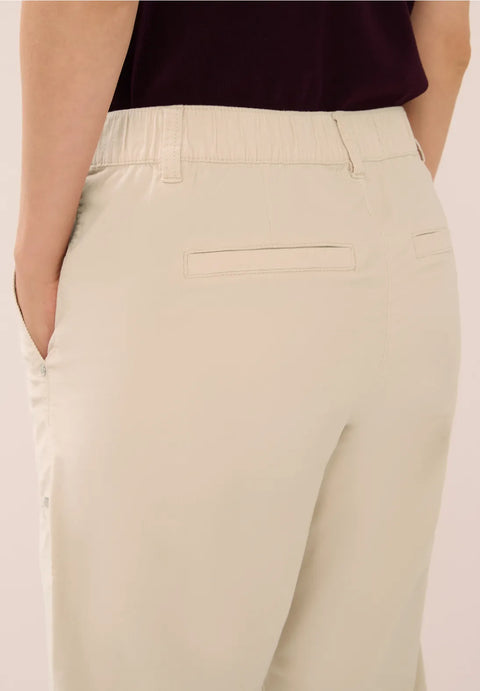 Cecil Wide Leg Corduroy Trousers - Beige
