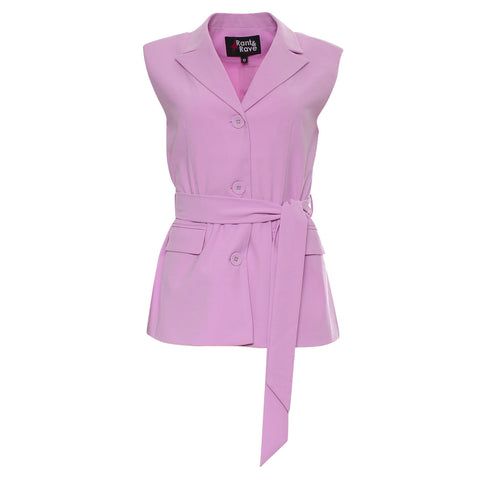 Rant & Rave Carla Belted Waistcoat - Orchid