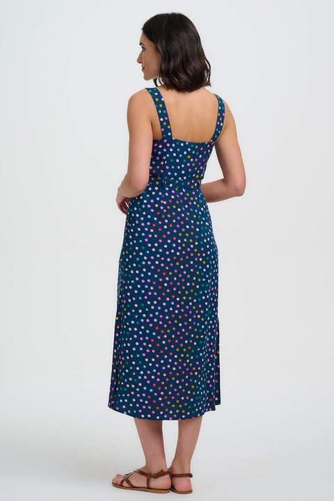 Sugarhill Elva Midi Sundress-Navy Rainbow Marbles