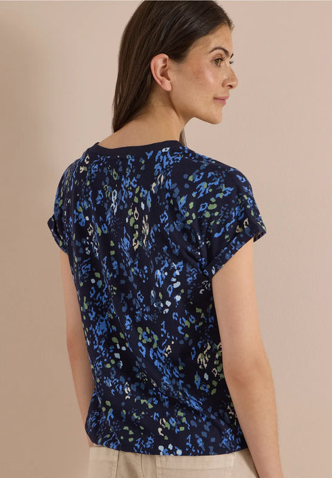 Cecil Minimal Rib Collar Tunic - Navy