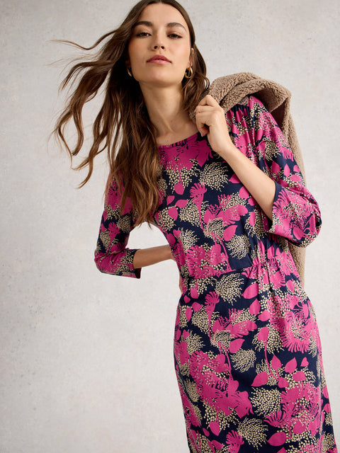 White Stuff Taille Jersey Dress - Pink Multi