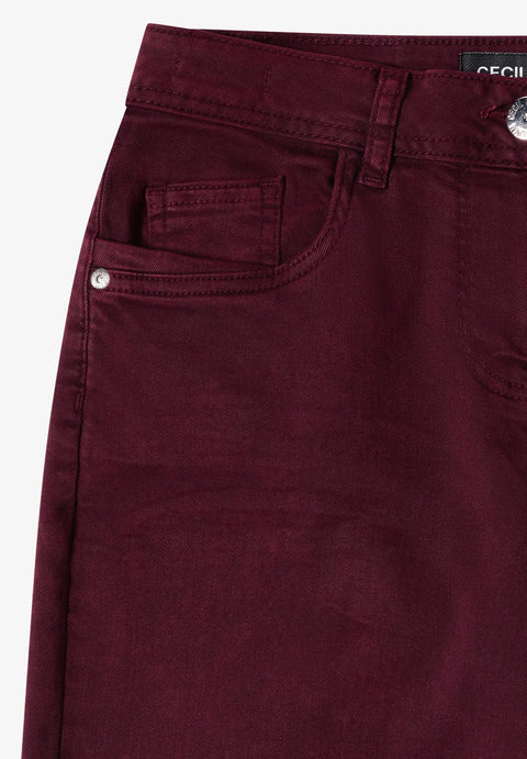 Cecil Wide Leg Neele Jeans - red wine