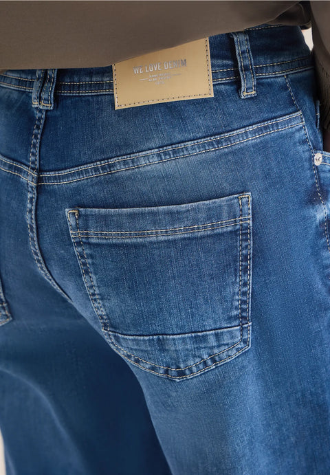 Cecil Wide Leg Jeans Style Neele - Mid Blue Wash 28"Leg