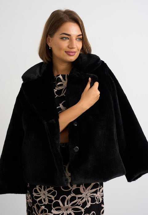 Kyla Faux Fur Jacket - Black