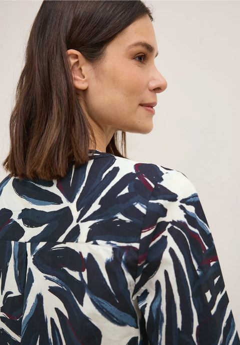 Cecil Patterned Cotton Top - Urban Dark Navy