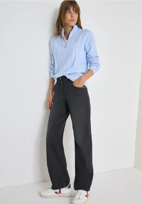 Cecil Troyer Cable Knit Jumper - Blue