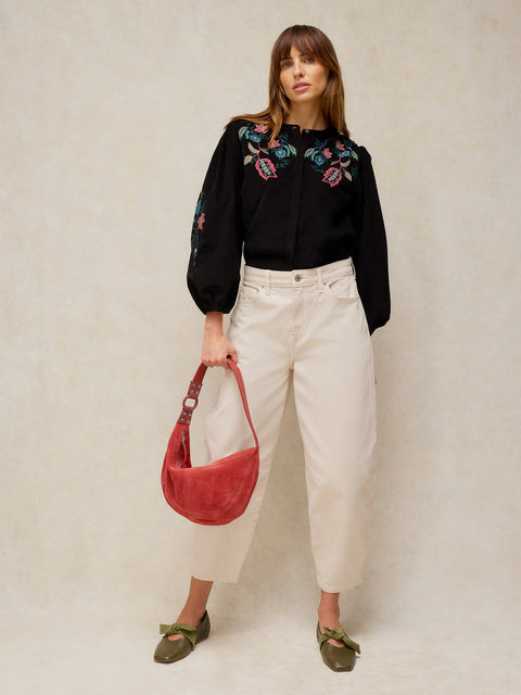 White Stuff Wren Embroidered Cord Blouse