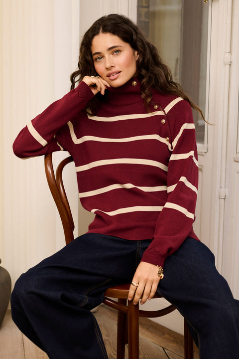 Cream Dela Button Pullover