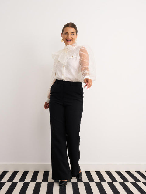 Kyla Spot Tull Blouse - Cream