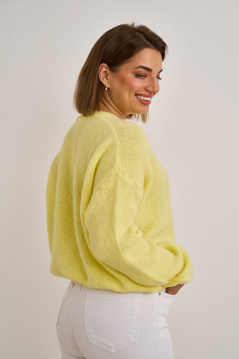 Neon Yellow  - Mohair Cardigan
