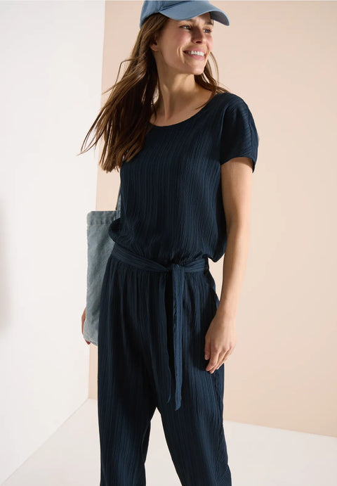 Cecil Straight Leg Jumpsuit - Universal Blue -28"leg