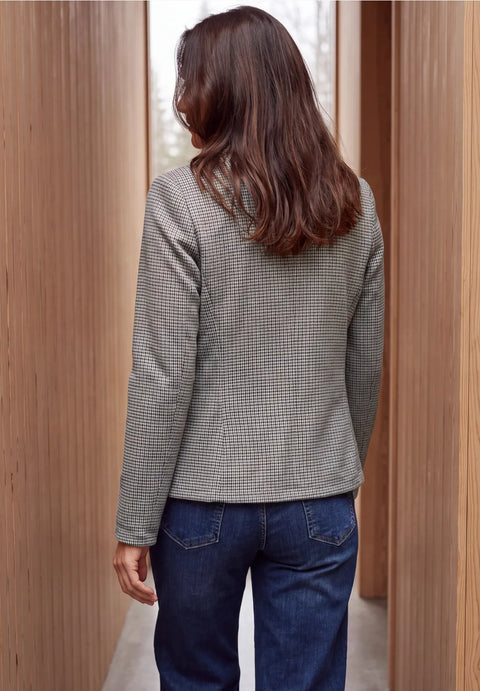 Cecil Houndstooth Pattern Blazer - cashmere beige