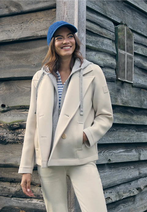 Cecil Short Scuba Trench Jacket  Detachable Inlay - dust beige