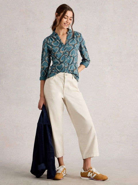 White Stuff Annie Shirt in blue print