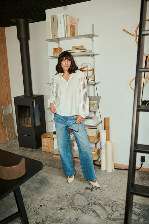 Kaffe Katuelle Blouse - Chalk