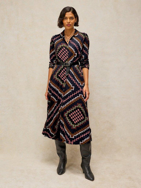 White Stuff Rua Dress - navy multi