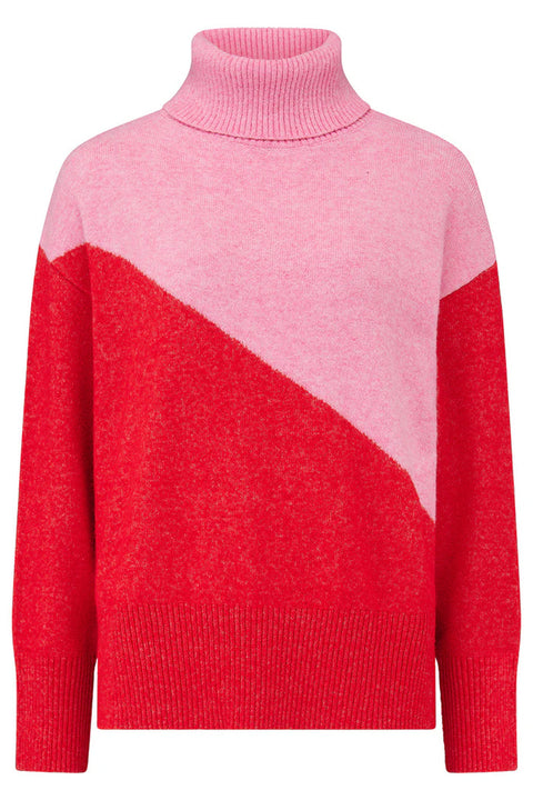 Sugarhill Winona Roll Neck Jumper - Pink/Red