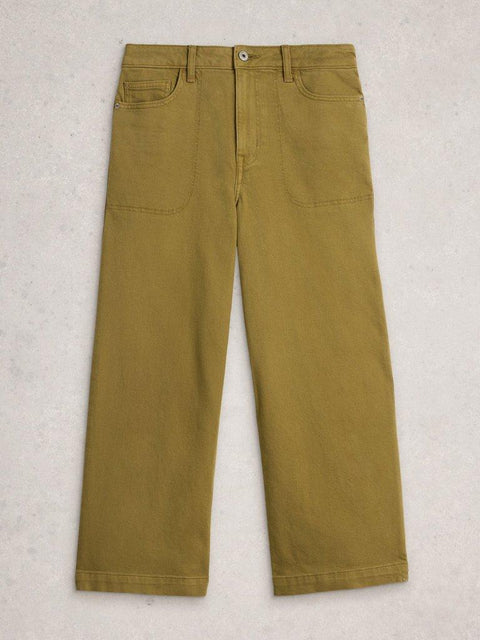 White Stuff Tia Wide Long Leg - Khacki Green - Long