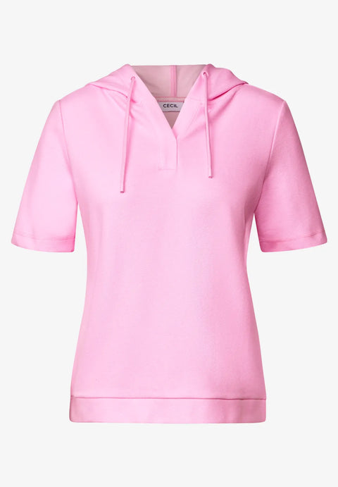 Cecil Short Sleeve Sweatshirt with Hood - Cherry Blossom