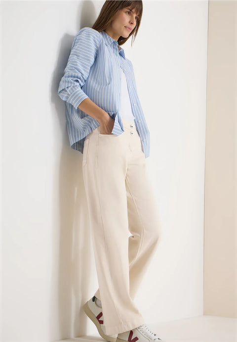 Cecil Neele Wide Leg Jeans - Pearl Beige 30 inch leg