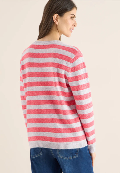 Cecil Melange Stripe Knit - Pumkin Orangw