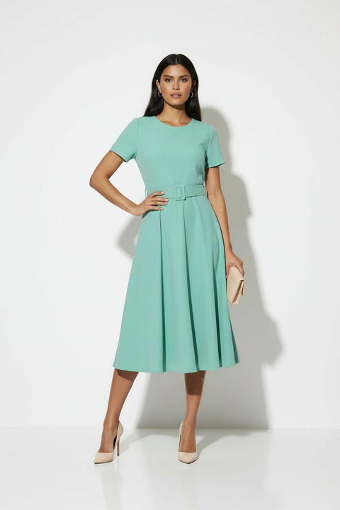 Marc Angelo Short Sleeve Belted Dress- Mint