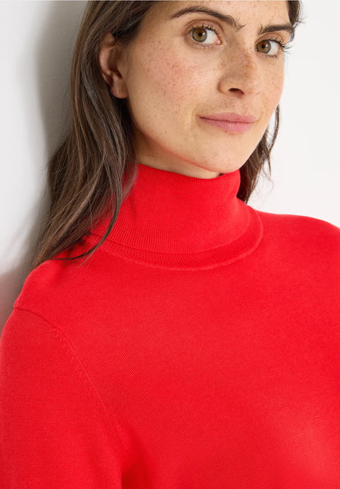 Cecil Basic Roll Neck Knit - Pumkin Orange