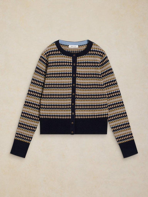 White Stuff Lois Farisle Cardigan - navy multi