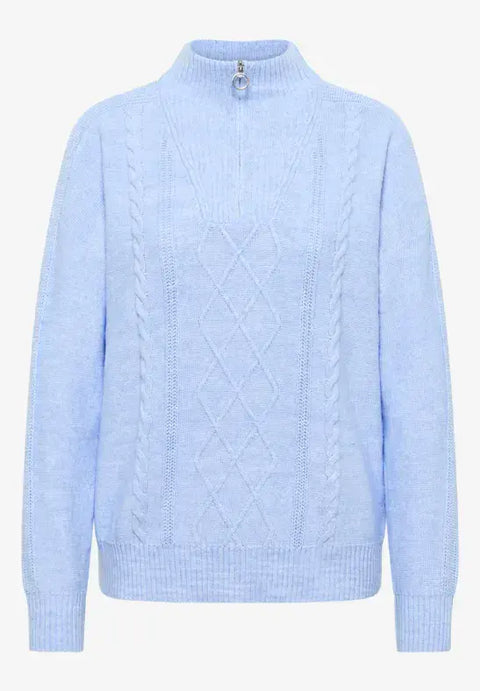 Cecil Troyer Cable Knit Jumper - Blue
