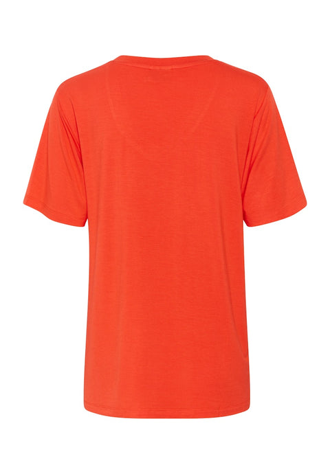 Kaffe V Neck T-Shirt - Grenadine Red