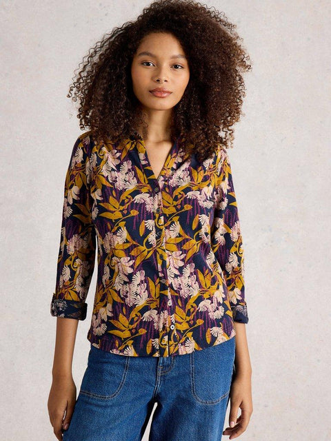 White Stuff Annie Jersey Shirt - Navy Multi