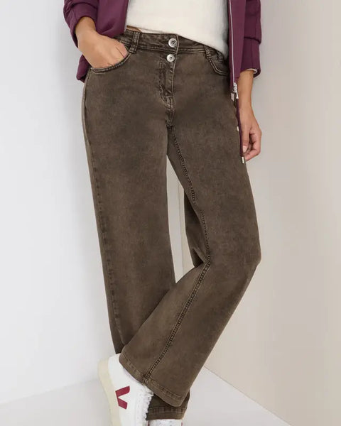 Cecil Neele Wide Leg Jeans 32" Leg - Chocolate Mousse