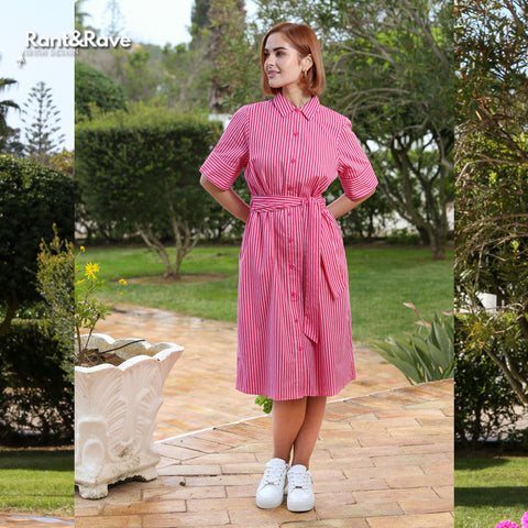 Rant & Rave Alicia Shirt Dress - Pink