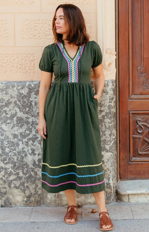 Sugarhill Renee Jersey Midi Dress - Olive