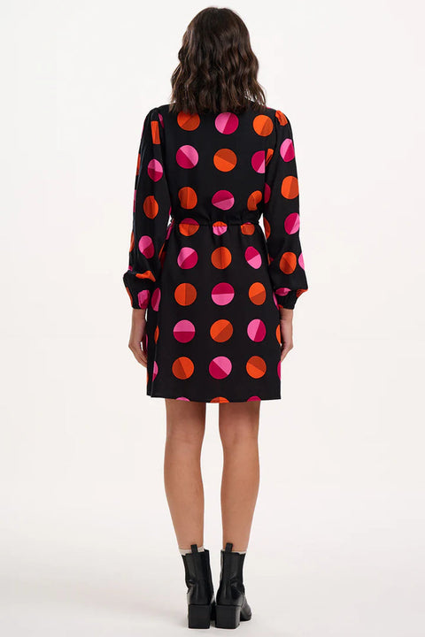 Sugarhill Flora Mini Shirt Dress - Black / Polka