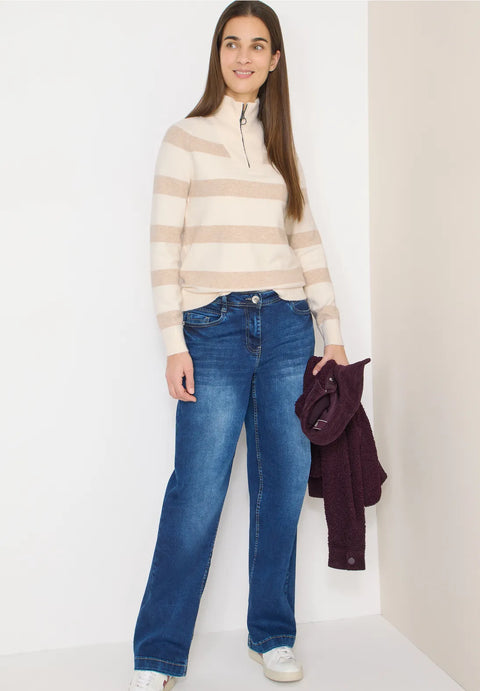 Cecil  Striped Knit - Desert Beige