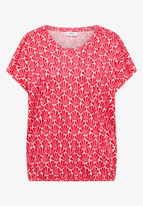 Cecil Short Sleeve T-Shirt with Lace Detail