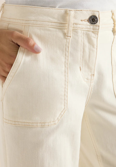 Cecil Neele Patch Pockets Jeans - Pearl Beige