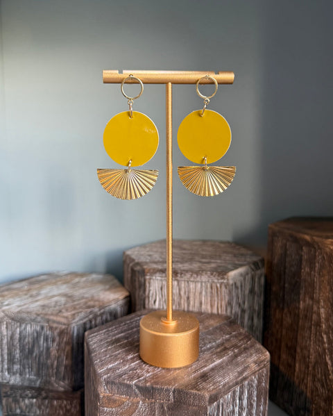 GG Designs - Mustard Fan Earrings