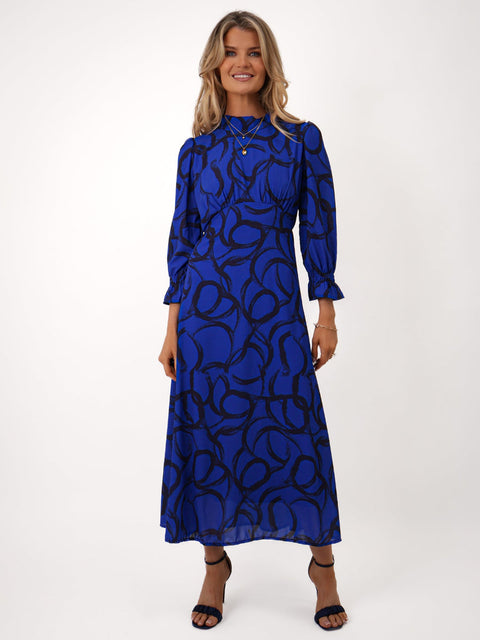 Kate & Pippa Simona Midi Dress in Royal Blue/ Navy