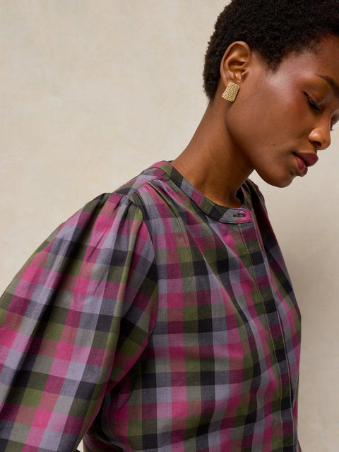 White Stuff Lana Check Blouse - Pink Multi