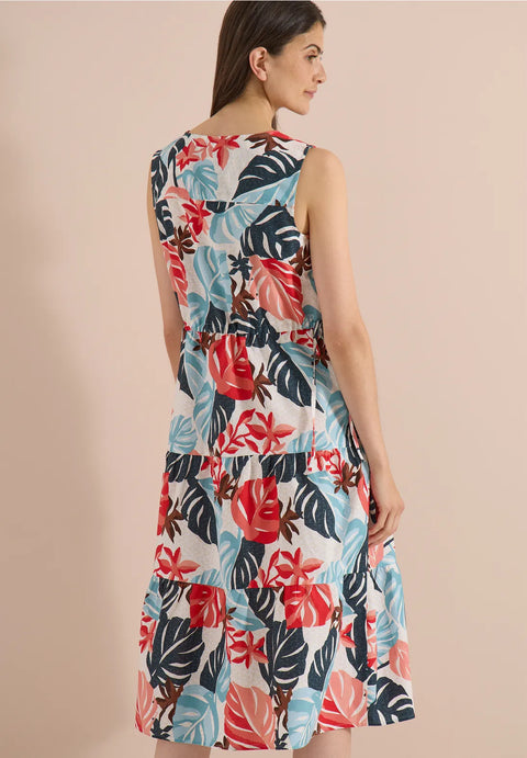 Cecil Printed Midi Dress V Neck
